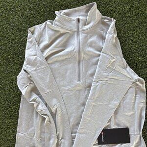 Soft Jersey Half Zip - Heathered Vapor/Heathered Silver Drop